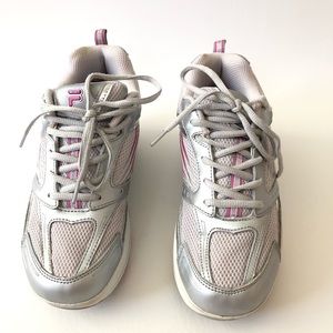 FILA Walk-N-Sculpt Silver/Pink Toning Shoes 8.5 M